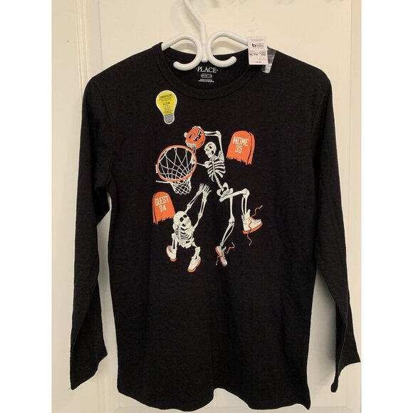 Halloween Long sleeve Kids XL 14 Children’s Place Glow In The Dark Shirt New - Picture 1 of 6